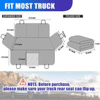 Dog Floor Hammock for Full Size Crew Cab Trucks with Fold Up Seats,Truck Back Seat Cover for Dogs with Door Protection Suitable for Ford/GMC/Chevrolet/Toyota/RAM Trucks(Black)