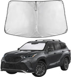 Windshield Sunshade Compatible for Toyota Highlander 2020-2024 2025 2026, Sun Visor for Front Windshield & Window Sun Shade Cover, UV Heat Blocker & Protector, Car Accessories