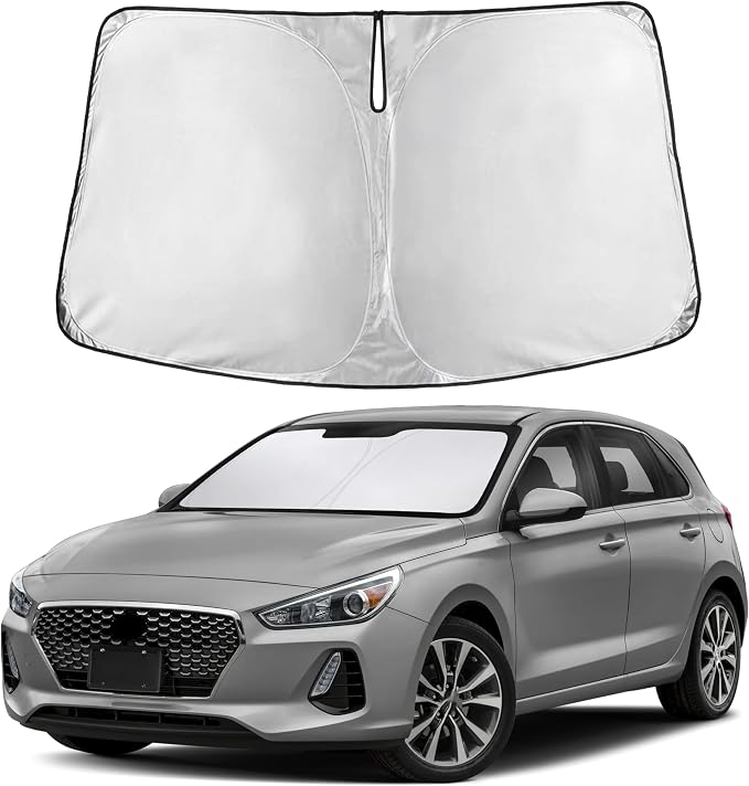 Windshield Sunshade Compatible for Hyundai Elantra 2017-2018 2019 2020, Sun Visor for Front Windshield & Window Sun Shade Cover, UV Heat Blocker & Protector, Car Accessories