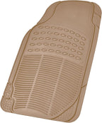ProLiner Floor Mats for Cars Trucks SUV, 4-Piece All-Weather Car Mats with Universal Fit Design, Durable Car Floor Mat with Capture Ridges, Waterproof Rubber Floor Mat for Cars (Beige)