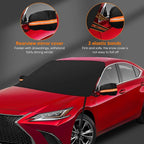 Car Windshield Cover for Ice and Snow Heavy Duty 600D Waterproof Oxford Fabric Windshield Snow Cover Fit for Most Cars Trucks Suvs Essential Car Winter Accessories X-Large Size (82.8 x 47 Inch)