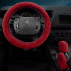 7PCS Set car Interior Aesthetic Accessories, Fluffy 15 inch Steering Wheel Cover, armrest pad, seat Belt Cover,Gear Shift Cover, Fit Girly car Accessories for Women.