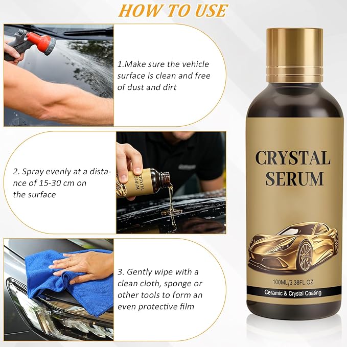 2Pcs PTZ Crystal Serum for Cars,PTZ Advanced Graphene Ceramic Coating for Cars,9H Graphene Coating for Auto Car Detailing,Quick Effect Car Coating Spray,Nano Coat Restore for Paint,Glass & Wheel