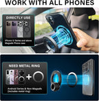 Car Phone Holder for Toyota Camry LE/SE 2025-2026 Accessories 8-inch Screen | Magsafe Strong Magnetic Phone Mount for iPhone, 360° Hands-Free No Air Vent Blockage One-Hand Operation Stable Stand