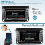 2G+64G Android for VW Jetta Seat Passat Tiguan CC Golf Skoda Double Din Car Stereo with Wireless Carplay/Android Auto 7 Inch HD Touchscreen Head Unit