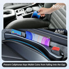 2 Pcs Car Seat Gap Filler，PU Leather Fill The Gap Between Seat and Center Console，Universal Fit Organizer for Car SUV Truck