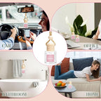 Car Air Freshener - Pink Sparkle Champagne Fragrance, 6 Pack Long Lasting Essential Oil Fragrance Diffuser, Hanging Cute Automotive Perfumes Interior Decor, Pink Car Accessories for Women & Men
