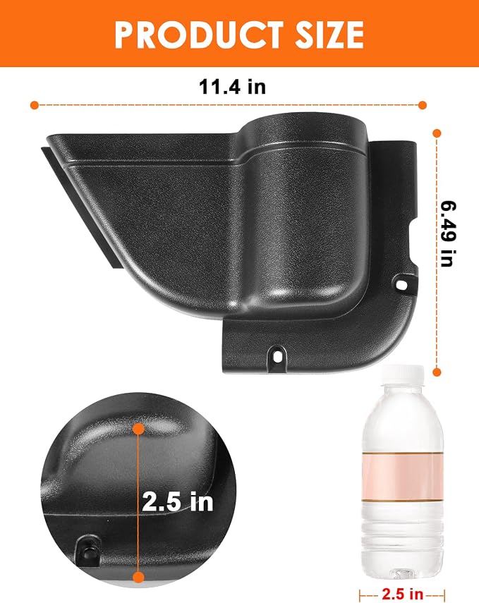 Front Door Pockets, 2PCS Jeep Wrangler Door Side Cup Holder for 2011-2018 Jeep Wrangler JK JKU 2/4 Door, Jeep Wrangler Accessories for Saggy Nets Replacement