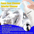 9PCS Interior Cleaner Kit for Tesla Model Y/3/S/X Accessories | Foam Seat Cleaner Safe for Tesla Black & White Vegan Leather, Car Detailing Kit with Screen Cleaner, Plastic Restorer