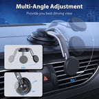 Magnetic Phone Holder for Car, [ Powerful Magnets & Military-Grade Suction] Car Phone Holder Mount Dashboard Windshield Cell Phone Holder Phone Stand for Car iPhone Android Automobile Cradle (Gray)