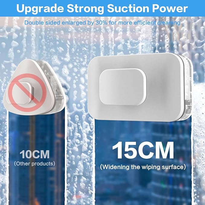 Magnetic Windshield Cleaner Tool Set, Widen Double-Sided Magnetic Window Cleaner Tool, Windshield Magnetic Car Window Cleaner, Glass Thickness 3-10mm for High Rise Car Glazed