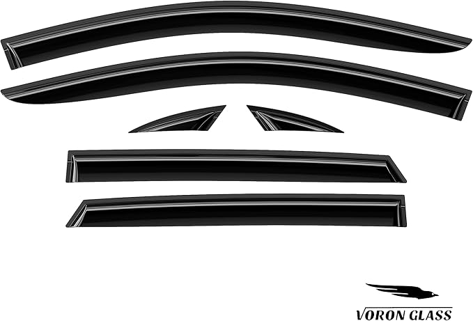 Voron Glass Tape-on Extra Durable Rain Guards for Ford Edge 2015-2024, Window Deflectors, Vent Window Visors, 6 Pieces - 100910