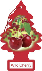 Car Air Freshener | Hanging Paper Tree for Home or Car | Wild Cherry | 3 Pack