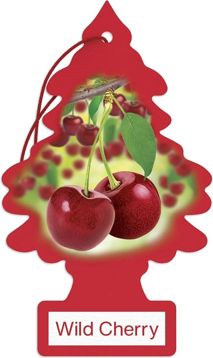 Car Air Freshener | Hanging Paper Tree for Home or Car | Wild Cherry | Pack of 6