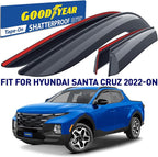 Goodyear Shatterproof Window Deflectors for Hyundai Santa Cruz 2022-2026, Tape-on Rain Guards, Window Visors, Vent Deflector Visor, Car Accessories, 4 pcs. - GY008709