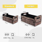 Car Trunk Organizers and Storage Collapsible Multi Compartment Container Box, Adjustable Car Accessories for SUV Sedan Truck, Large Size, Leopard Print