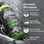 Ceramic Car Shampoo - Slick Car Wash Soap for Ceramic Coatings - pH-Balanced Car Wash Shampoo - Adds Hydrophobic Protection | Enhances Coatings, Waxes or Sealants | Incredible Shine (16oz - 2 Pack)