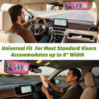 Car CD & DVD Holder - Large Capacity CD Visor Case, Vehicle Visor Storage Organizer with 12 Disc Sleeves, 1 Mesh Pocket 1 Pen Holder and & Elastic Band (Pink)