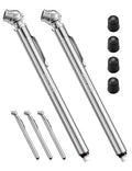 Pencil Tire Pressure Gauge 2 Pack 10-75PSI, Calibrated to ANSI B40.1 Grade B (2%), Stainless Steel Body, Car Accessories with 3 Measurements for Cars, Bikes, Vehicles