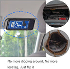 Handicap Placard Holder for Auto, Disabled Parking Permit Sign Protector for Car Sun Visor with Note Paper Slot, Pen Holder and Elastic Strap - Black