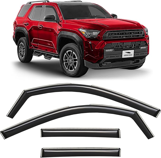 Voron Glass in-Channel Extra Durable Rain Guards for Toyota 4Runner 2025-2026, Window Deflectors, Vent Window Visors, 4 Pieces - 200873