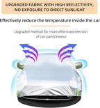 Waterproof & All-Season Half Car Cover,Full Coverage Protection for Windshields & Windows, Car Cover for Snow,Ice,Rain,Shading,Fit for Luxury Sedan.