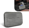 Car Seat Side Pocket Organizer, PU Leather Car Seat Gap Filler Bag, Car Seat Pocket Storage Bag for Phone, Keys, Sunglass, Wallet, Car Organizer Accessories for Seat, Door, Window (Grey)