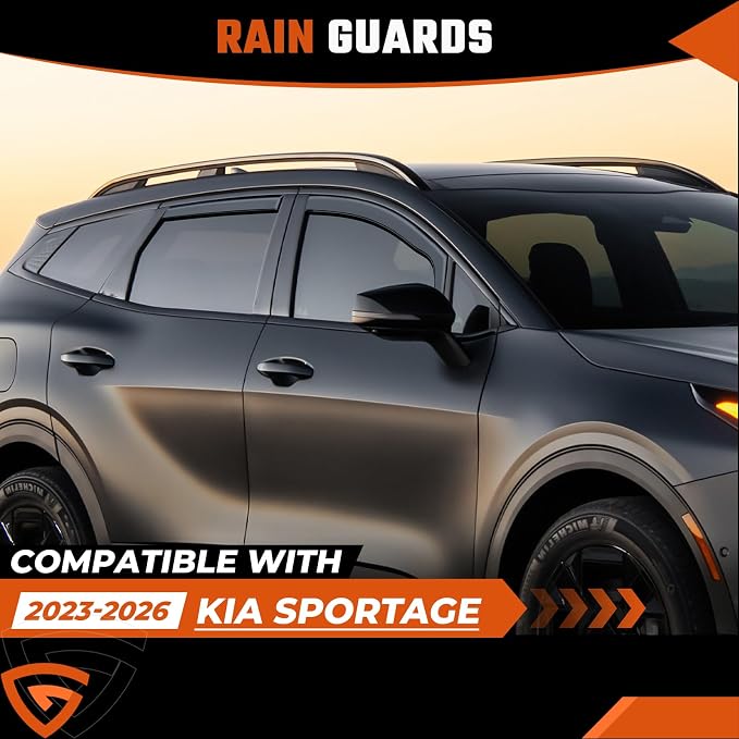 in-Channel Rain Guards Fit for Kia Sportage 2023 2024 2025 2026, Durable Side Windows Rain Guard Wind Deflectors 2023-2026 Sportage Rain Guard Black 4 PCS