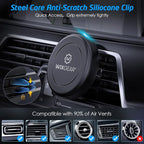 Magnetic Phone Holder for Car, [2 Pack] Universal Air Vent Magnetic Phone Mount for Car, Car Phone Holder Mount for Cell Phones and Mini Tablets with 4 Metal Plates