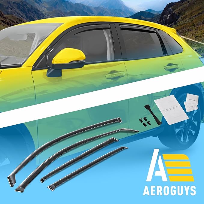 Extra Durable Window Deflectors in-Channel Window Visors Rain Guards Fit for Honda HR-V 2023-2026, Sun Visors, Wind Vent for Shades, Exterior Car Accessories - 4pcs. AG0594