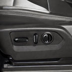 Car Seat Adjustment Button Sticker ABS Carbon Fiber Decal Interior Trim Cover for 2019 2020 2021 2022 2023 2024 2025 Chevy Silverado 1500 2500 3500 HD Accessories