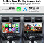 Car Stereo for Honda CRV 2007-2011 Car Radio,MP5 Player with Apple Carplay Android Auto Mirror Link, 9" Touch Screen Car Radio with Bluetooth Backup Camera FM SWC Dual USB Input
