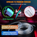 Car LED Lights, Interior Car Lights with Wireless APP/RF Remote/Button Control, Car Ambient Lighting Kit with 236" Integrated Molding Fiber Optic RGB Sync to Music (9 in 1-USB)