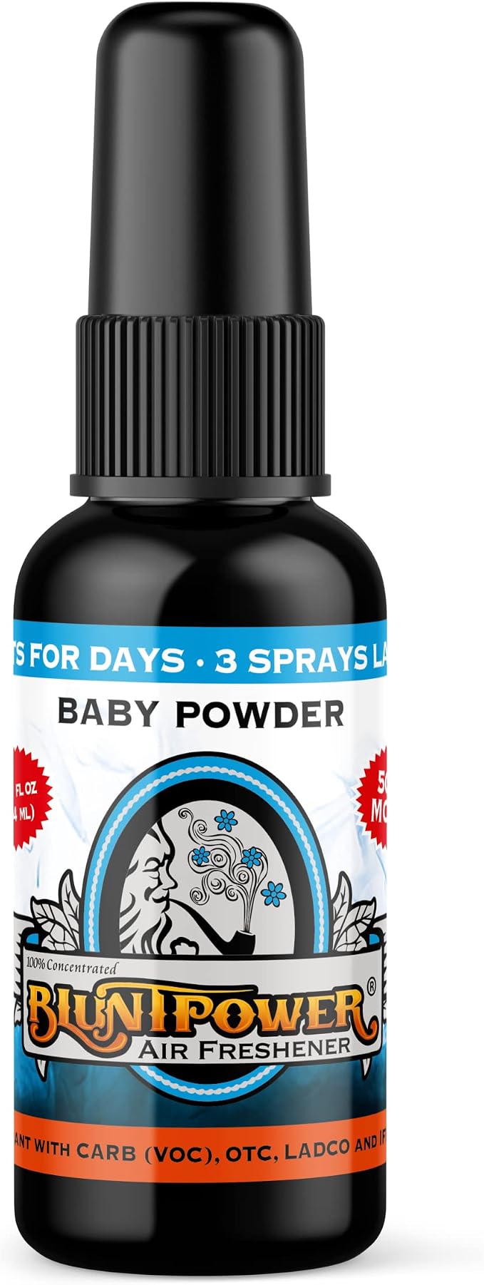 (Baby Powder, 1 Pack) Concentrated Air Freshener Spray - Oil-Based Room Diffuser Spray - Long-Lasting Bathroom Scent, Car Freshener & Odor Eliminator