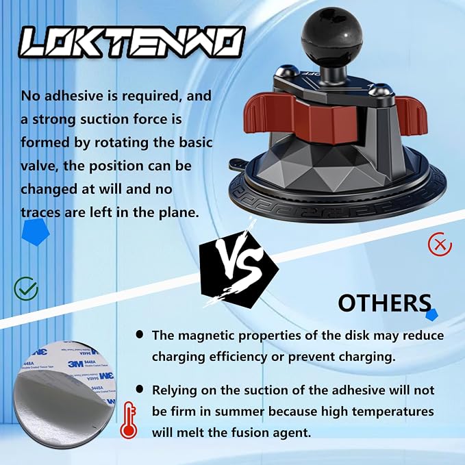 Car Phone Holder Mount with Vibration Dampener | [Camera Friendly] [1s Lock & Release] Twist-Lock Suction Cup Base for Vehicle Windshields, Fit 5.4''-7.2'' Smartphones