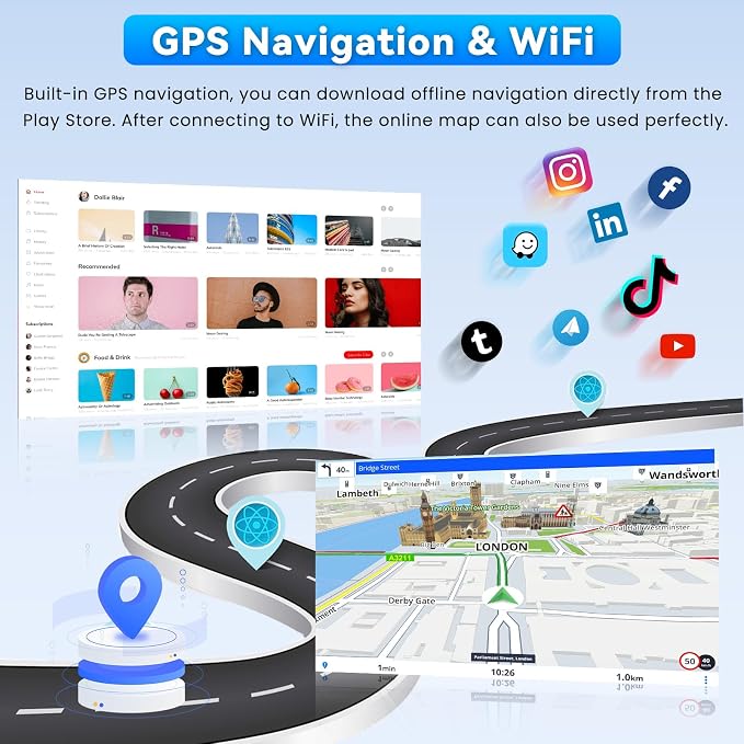 [4+64G] Android 15 Car Radio for Honda Civic 2016-2020, 9 inch 1280 * 720 Touch Screen Car Stereo with Carplay Android Auto/5GHz WiFi/GPS Navigation/Bluetooth 5.0/FM/RDS/32EQ/SWC