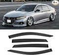 Rain Guards for 2018-2023 Honda Accord Sedan, Out-Channel Window Visor Shields Vent Deflector Shade Wind Dark Smoke 2019 2020 2021 2022 18 19 20 21 22 23, Tape-On Outside-Mount, 4PCS