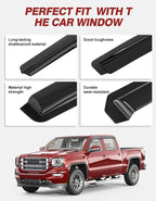 Outside-Mount Window Rain Guards for 2014-2018 Chevy Silverado/GMC Sierra 1500 Crew Cab & 15-19 Silverado/Sierra 2500HD 3500HD, Window Visors Deflector Dark Smoke Vent Shades Car 4-pcs