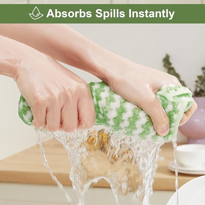 Microfiber Cleaning Cloth, Mixed Color Towels with Edging, Medium-Small Size 8 Pack (9.8" x 11.8"), Absorbent Streak Free Lint Free Rags for Cleaning, Reusable and Washable Towels