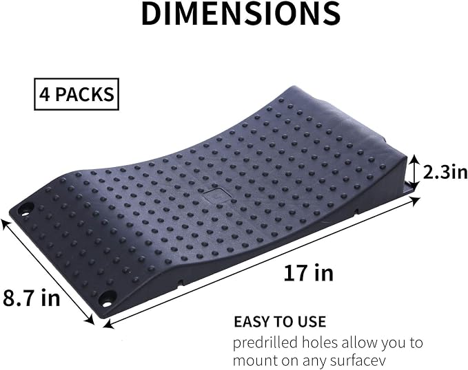 Tire Saver Ramps Anti-Slip Pads Design Car Tire Wheel Ramps for Flat Spot and Flat Tire Prevention Tire Savers for Storage Carrying Bag Easy to Store 4 Pack Black