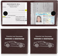 Car Registration and Insurance Card Holder, Vehicle Glove Box Car Organizer, Interior Car Accessories for Documents, Cards, License - 2 Pack