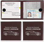 Car Registration and Insurance Card Holder, Vehicle Glove Box Car Organizer, Interior Car Accessories for Documents, Cards, License - 2 Pack