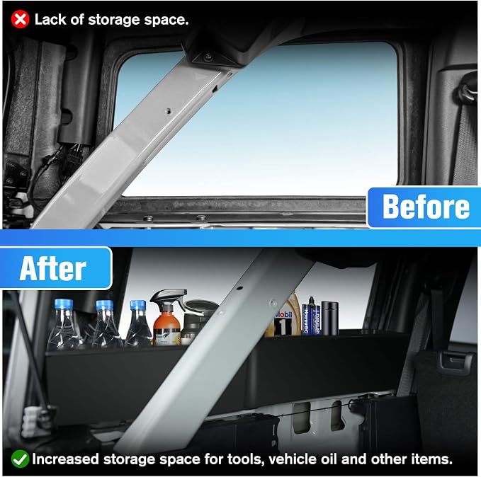 Trunk Storage Tray Organizers Rear Cargo Side Box is Applicable to Ford Bronco 2021 2022 2023 4 Door, Trunk Caddy Box, Internal Accessories, Black Matte Finish (Left Storage Box)