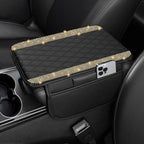 Bling Car Center Console Cover, Leather Car Arm Rest Cover Cushion with 2 Storage Bags, Universal Auto Armrest Protector, Bling Accessories Interior for Most Vehicles(Champagne Diamond)