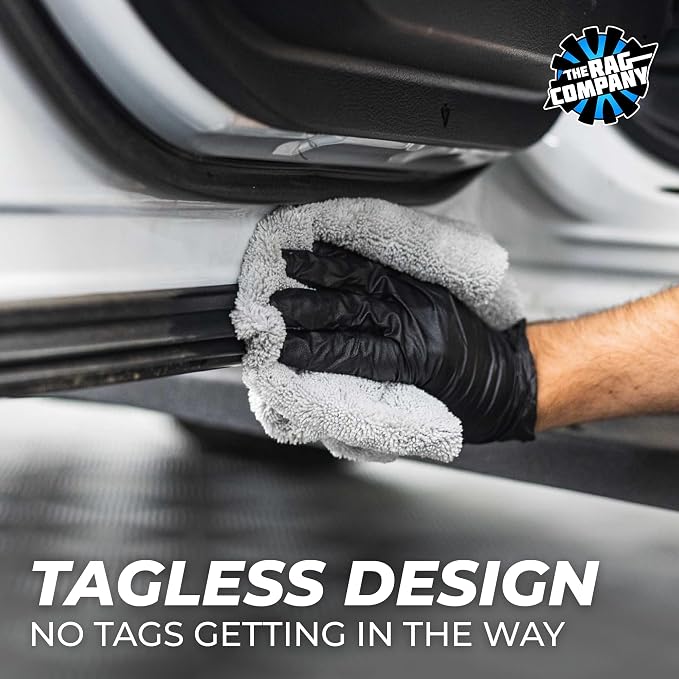 Creature Edgeless Auto Detailing Towels; Professional 70/30 Blend, Dual-Pile Plush Microfiber, Buffing & Polishing, 420gsm - 16in x 16in - Ice Grey - 10-Pack