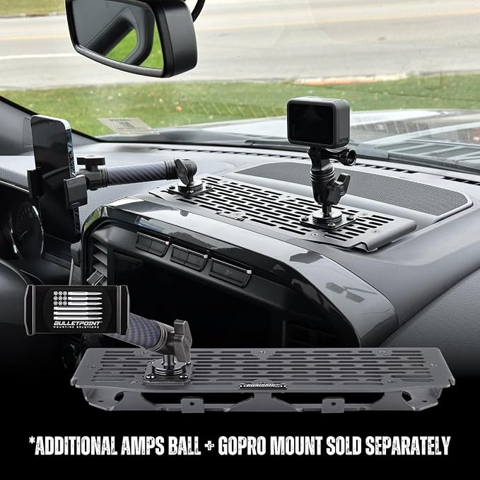 RubiGrid Metal Dash Mount Phone Holder Compatible with 2021-2025 Ford F-150 and 2021-2023 Ford Raptor (Spring-Loaded)