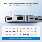 AI Box CarPlay, 3-in-1 Wireless CarPlay Adapter & Android Auto for OEM Wired Cars, Built-in Netflix/YouTube for Streaming, 5.8GHz WiFi, Convert Wired to Wireless, Plug & Play （4GB RAM+32GB ROM）