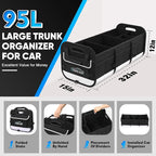 Large Car Trunk Organizer - with 5 Compartments Trunk Organizers and Storage SUV, Reinforced Handle, Securing Straps, Trunk Organizer Available for Car, SUV, Truck, Minivan
