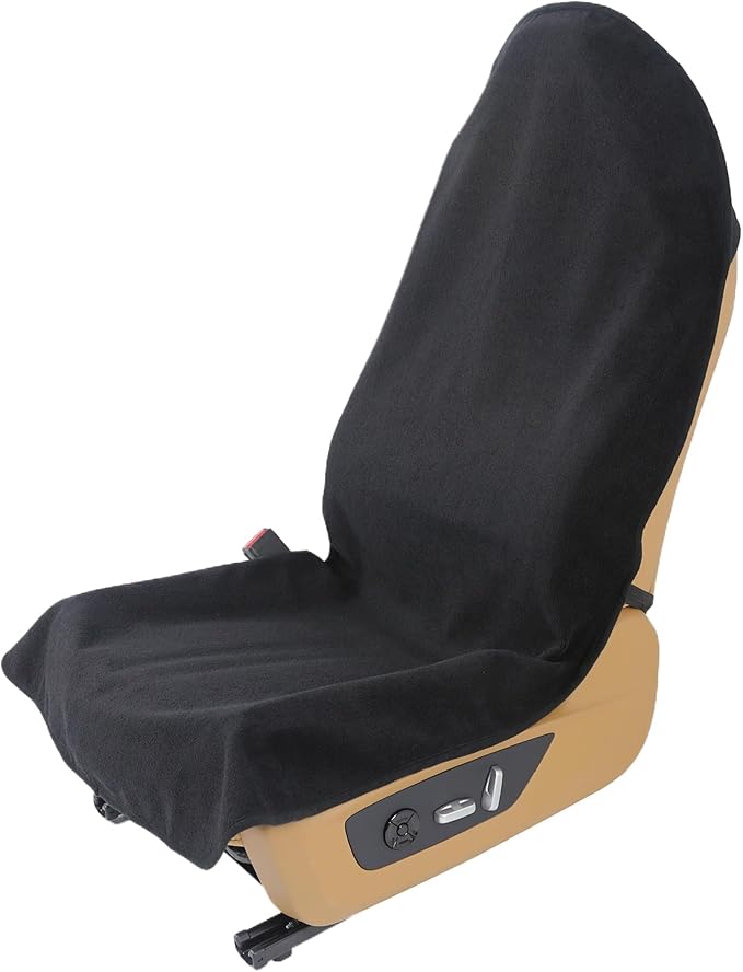 Waterproof Towel Car Seat Cover, Sweatproof Non-Slip Seat Protector, Universal Fit for Front Bucket or Rear Bench Seat of Cars, SUVs, Vans, Trucks, Compatible with Airbags and Armrests