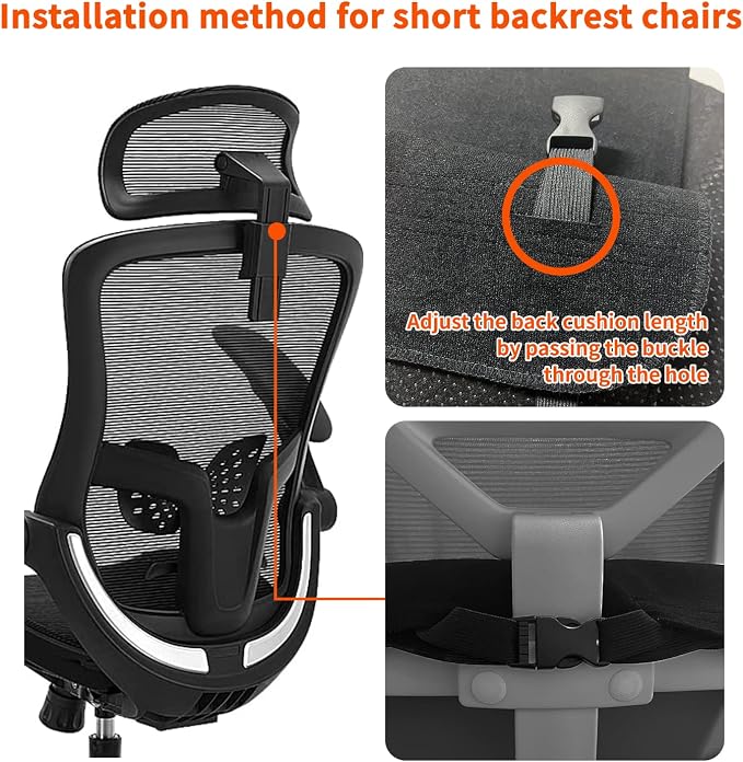 Foldable & Washable Fabric Heated Seat Cushion with Temperature Control & Timer - Whole Back Heating - for Office/Home Use